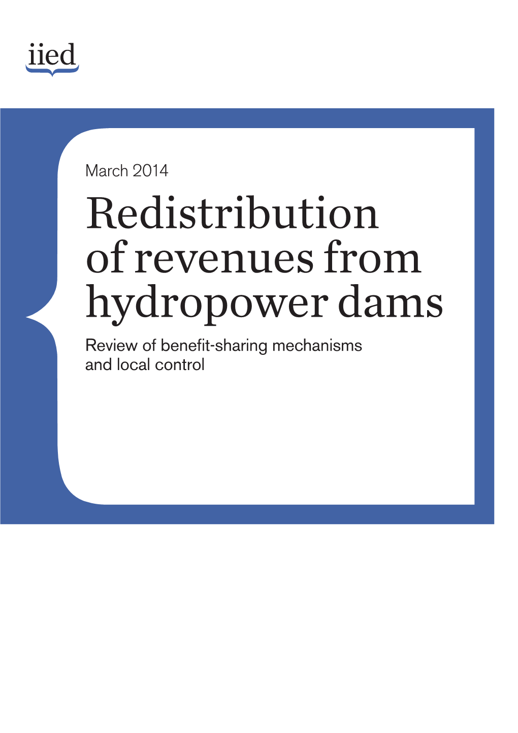 Redistribution of Revenues from Hydropower Dams
