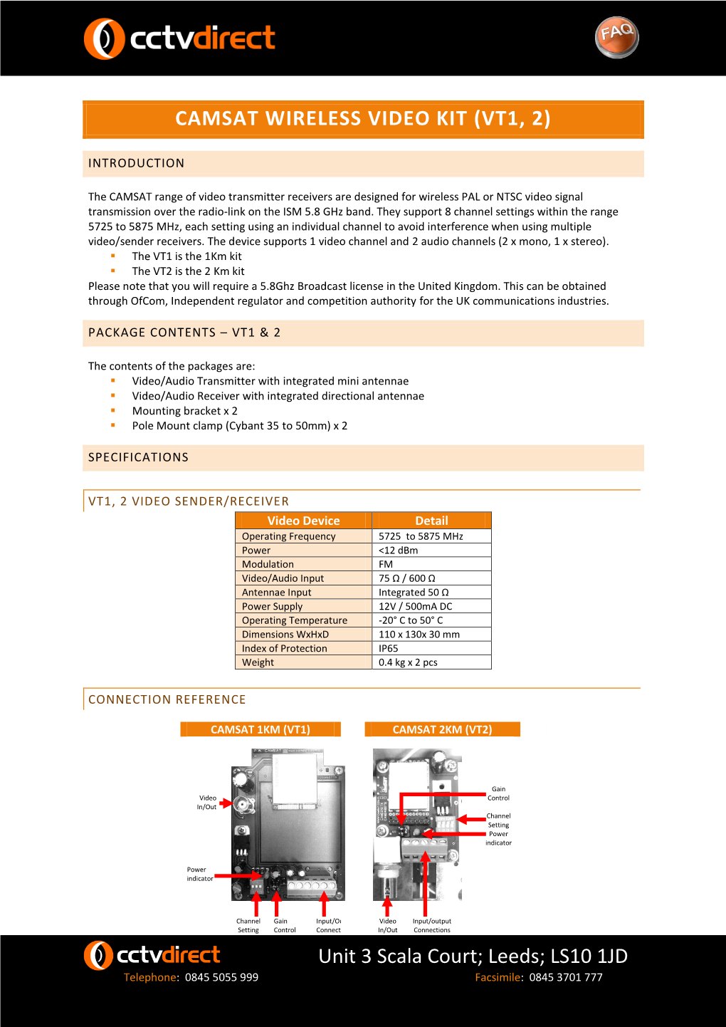 Ls10 1Jd Camsat Wireless Video Kit (Vt1, 2)