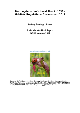Habitats Regulations Assessment 2017