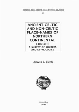 Ancient Cel Tic and Non-Cel Tic Place-Names Of