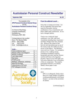 Australasian Personal Construct Newsletter