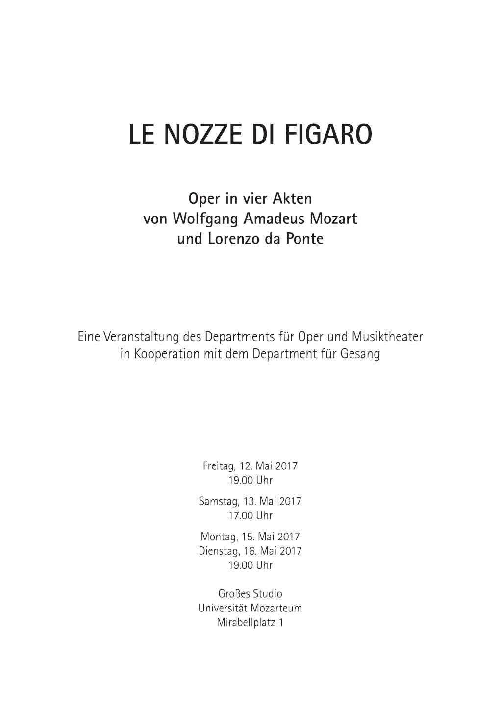 Le Nozze Di Figaro