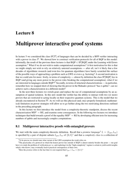 Multiprover Interactive Proof Systems