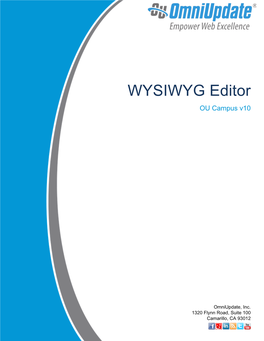 WYSIWYG Editor OU Campus V10
