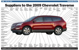 Suppliers to the 2009 Chevrolet Traverse