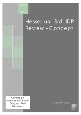 Hessequa 3Rd IDP Review - Concept