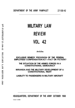 Military Law Rev1 Ew Vol. 42