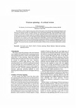 Friction Spinning-A Critical Review