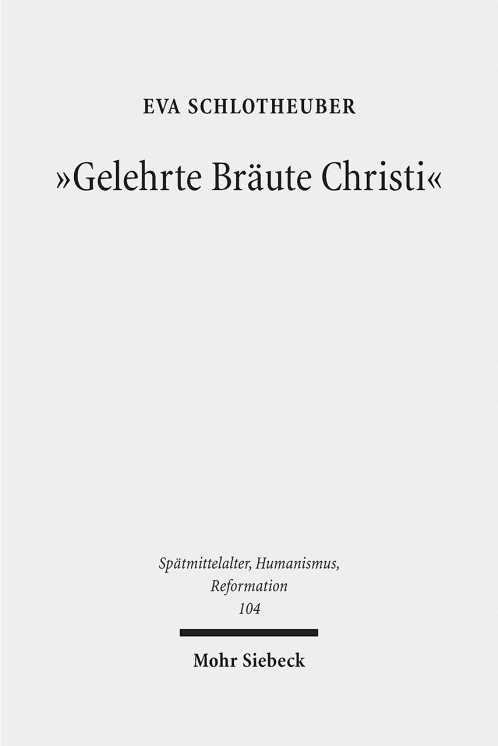 Gelehrte Bräute Christi«