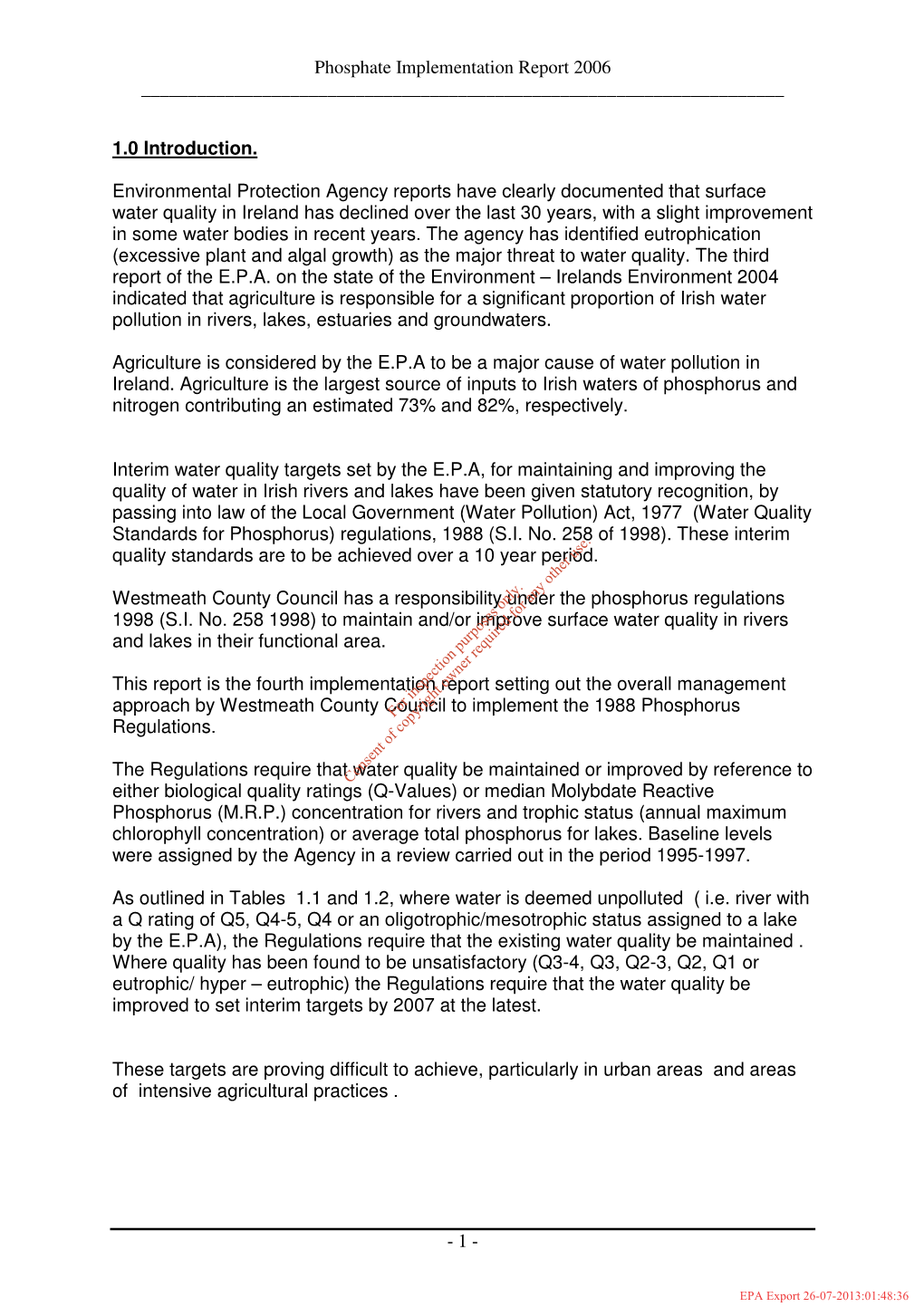 Phosphate Implementation Report 2006 ______