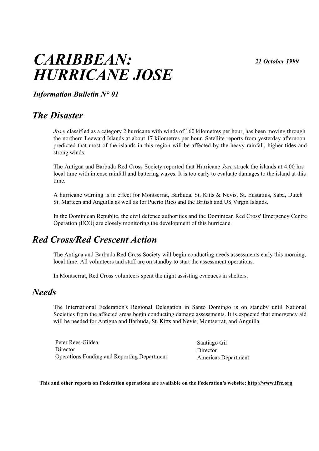 Caribbean Hurricane Jose