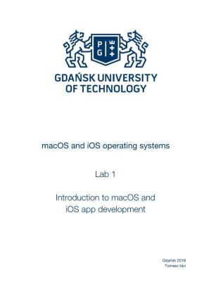 Lab 1 Introduction to Macos and Ios App Development