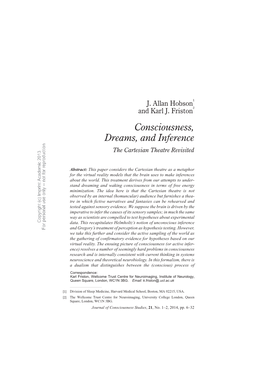 Consciousness, Dreams, and Inference