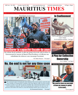 Mauritius Times Epaper 21 April 2020