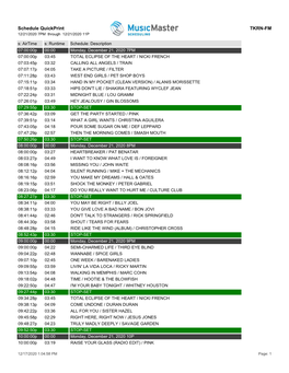 Schedule Quickprint TKRN-FM