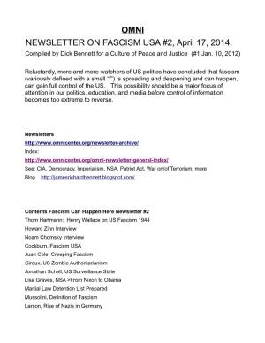 April 17, 2014, Newsletter on Fascism Usa #2