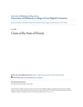 Claim of the State of Florida