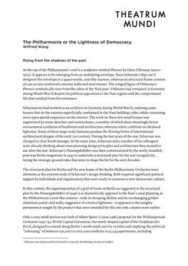 Wilfried Wang the Philharmonie Or the Lightness of Democracy