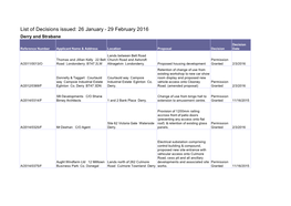 List of Decisions Issued: 26 January - 29 February 2016 Derry and Strabane