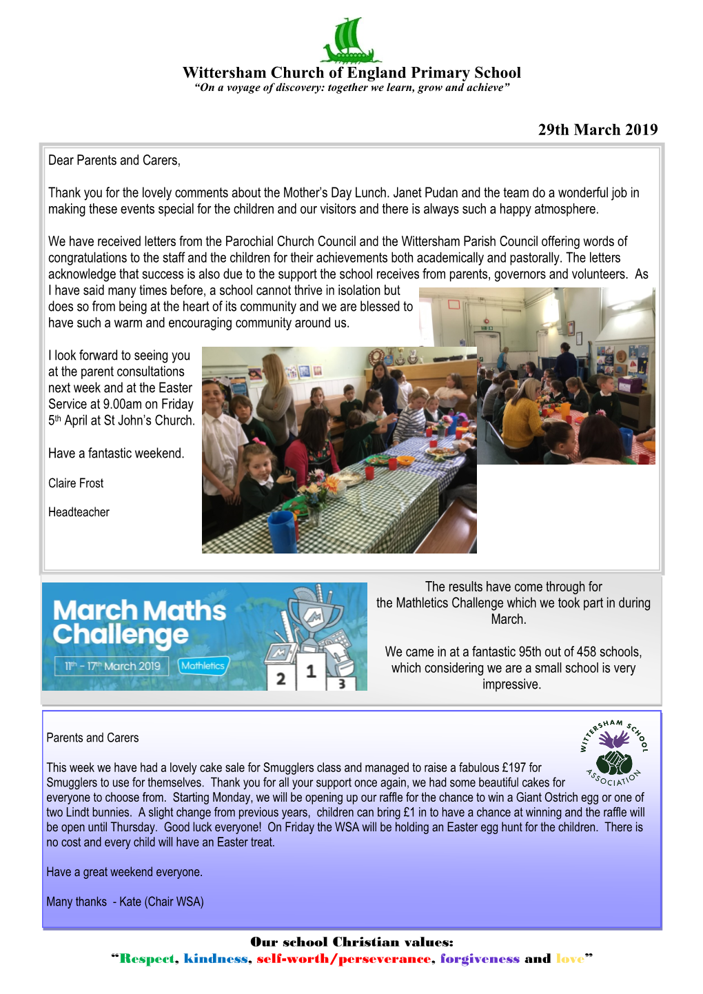 29Th March 2019 Wittersham Church of England Primary School