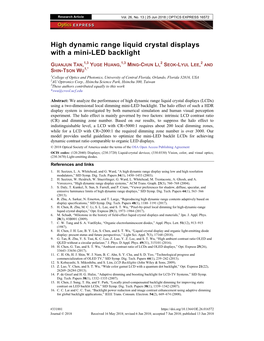 High Dynamic Range Liquid Crystal Displays with a Mini-LED Backlight