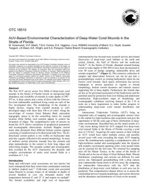 AUV Based Environmental Characterization of Deep-Water