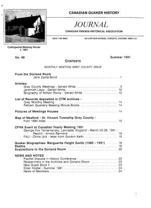 Canadian Quaker History Journal, No. 49, Pp. 3-10