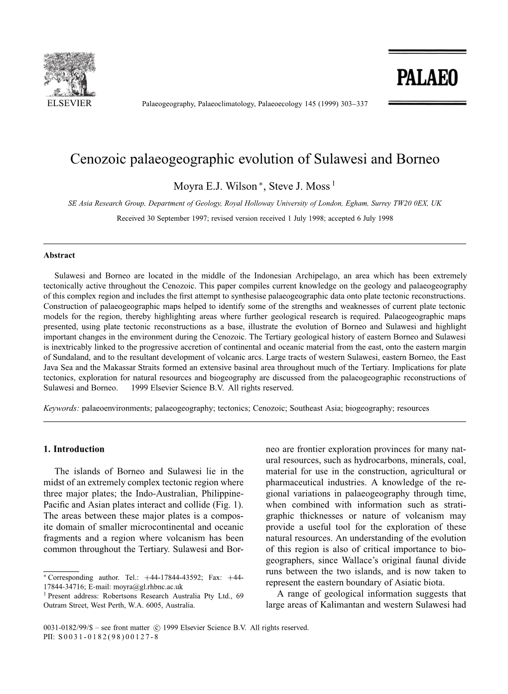 Cenozoic Palaeogeographic Evolution of Sulawesi and Borneo