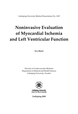 Noninvasive Evaluation of Myocardial Ischemia and Left Ventricular Function