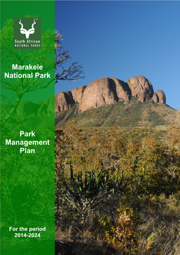 Marakele National Park Park Management Plan