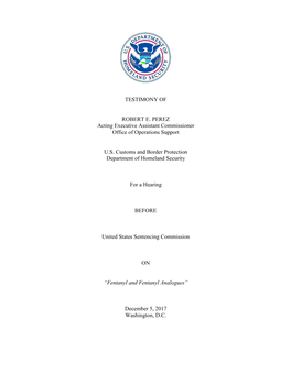 U.S. Sentencing Commission Public Hearing on Fentanyl, Fentanyl