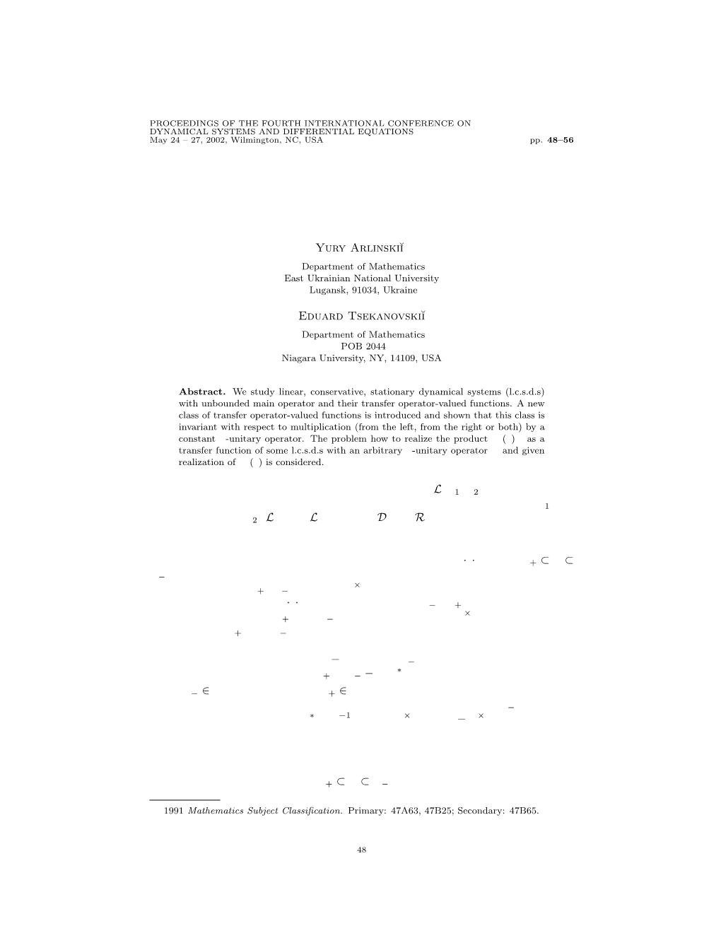 Constant J-Unitary Factor and Operator-Valued Transfer Functions