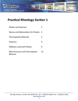 Practical Rheology Section 1