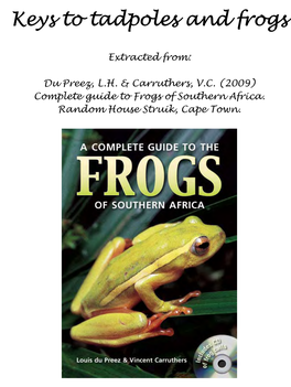 Keys to Tadpoles and Frogs