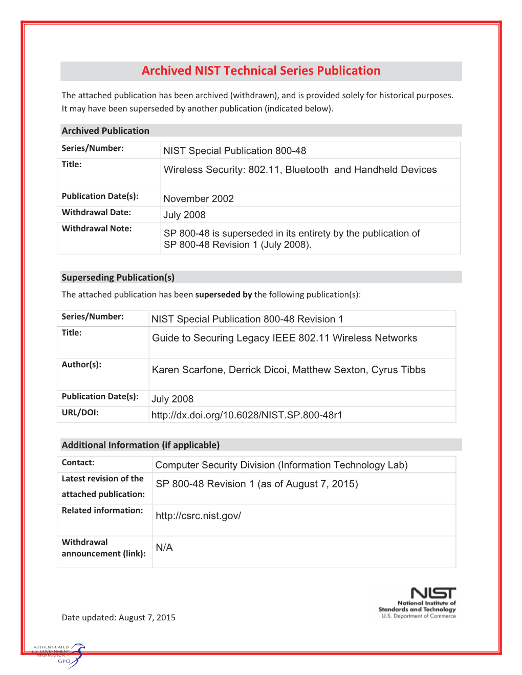 Wireless Network Security: 802.11, Bluetooth and Handheld Devices