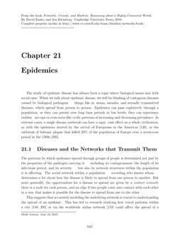 Chapter 21 Epidemics