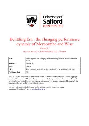 The Changing Performance Dynamic of Morecambe and Wise Hewett, RJ