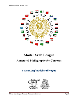 Model Arab League Annotated Bibliography for Comoros