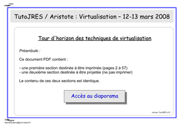 Virtualisation – 12-13 Mars 2008