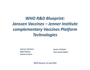 Jenner Institute Complementary Vaccines Platform Technologies