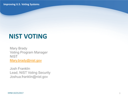 NIST Voting Presentation