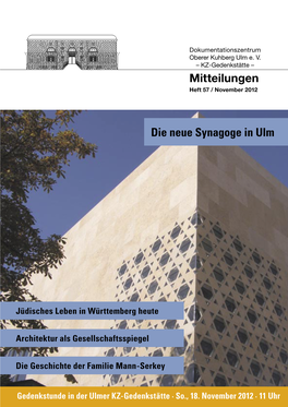 Die Neue Synagoge in Ulm (2012) (PDF)