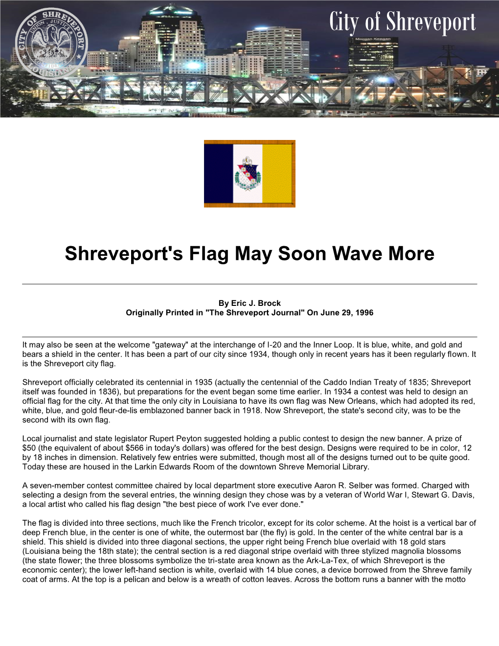 History of the Shreveport Flag