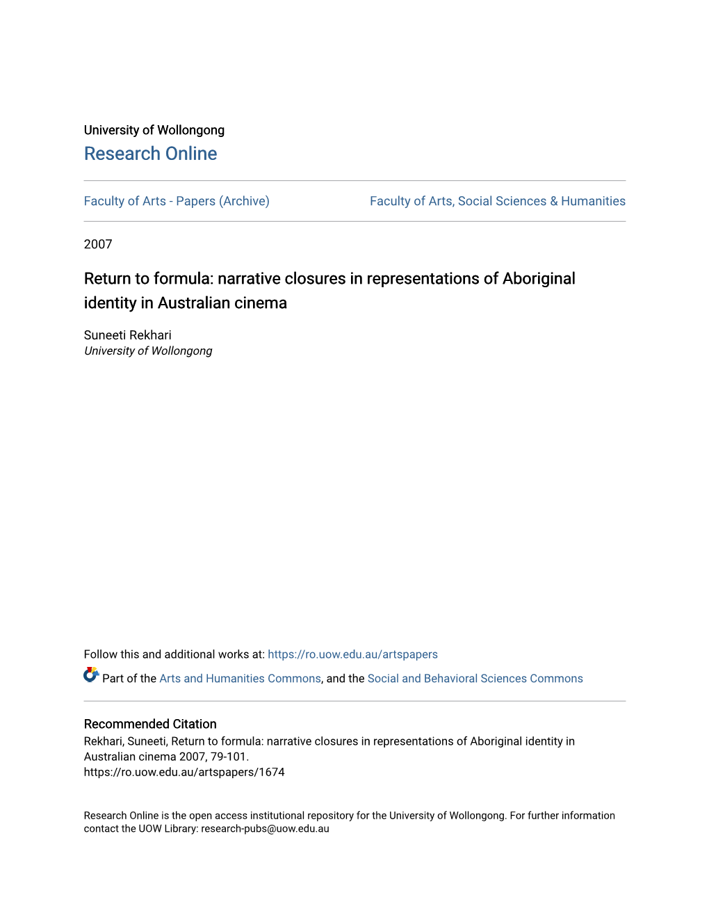 Narrative Closures in Representations of Aboriginal Identity in Australian Cinema