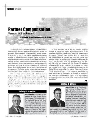 Partner Compensation: Partners As Employees? by Jeffery R