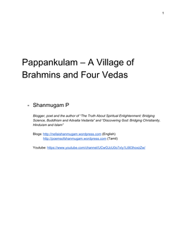 Pappankulam – a Village of Brahmins and Four Vedas
