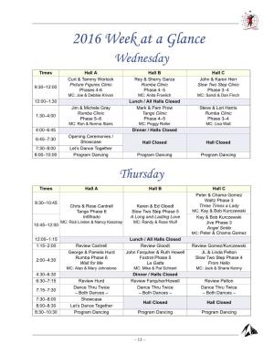 2016 Week at a Glance Wednesday