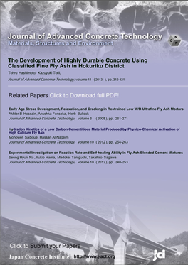 The Development of Highly Durable Concrete Using Classified Fine Fly Ash in Hokuriku District Tohru Hashimoto1 and Kazuyuki Torii2