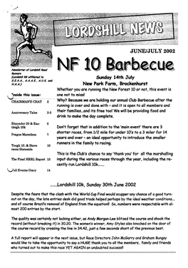 Lordshill 10K, Sunday 30Th June 2002