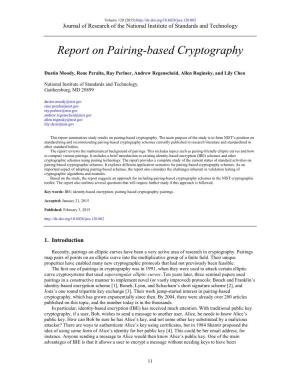Report on Pairing-Based Cryptography